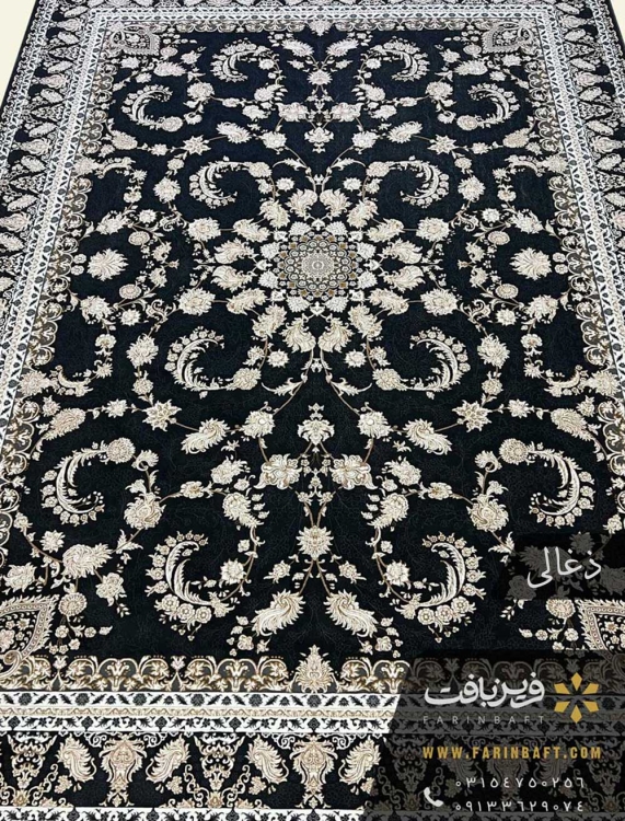 فرش طرح گلوریا 700 شانه ذغالی اکریلیک